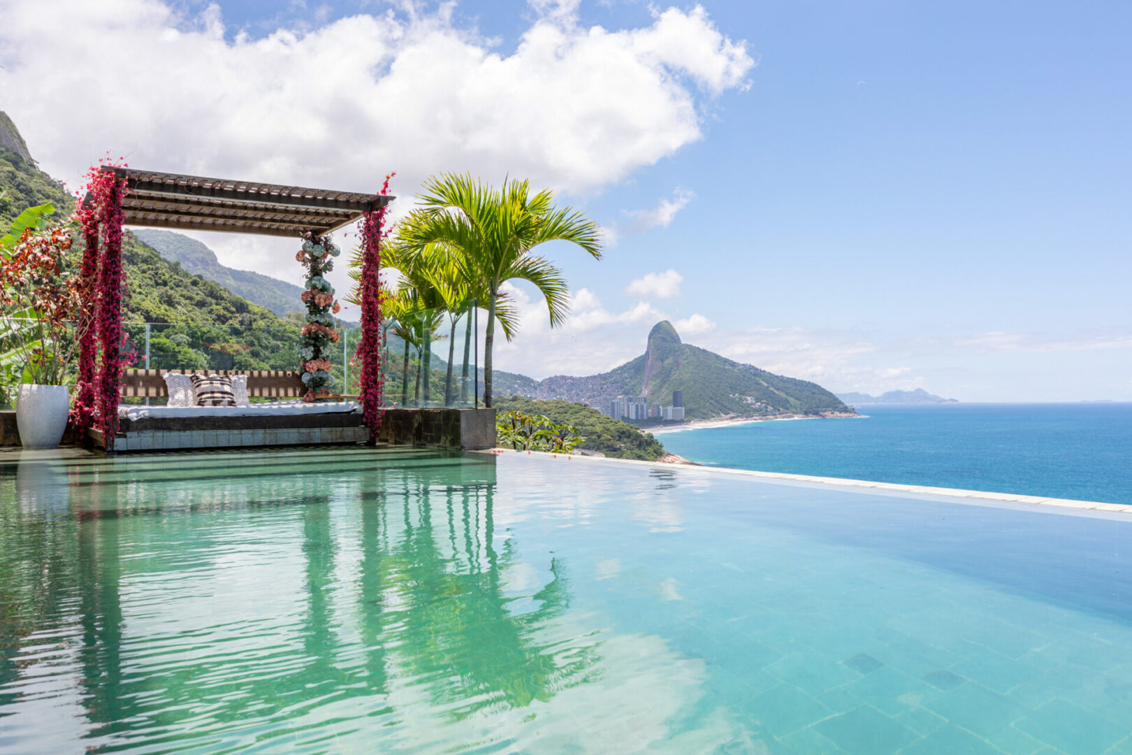 Infinity pool at dusk